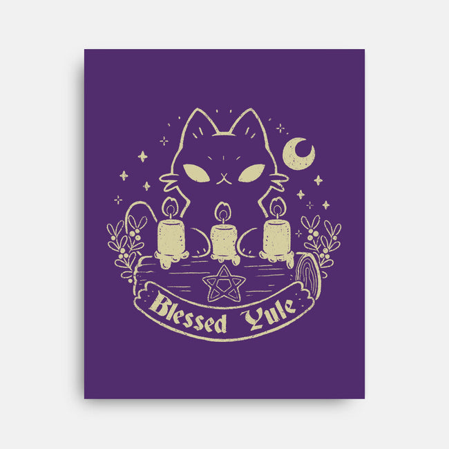 Blessed Yule Black Cat-None-Stretched-Canvas-xMorfina