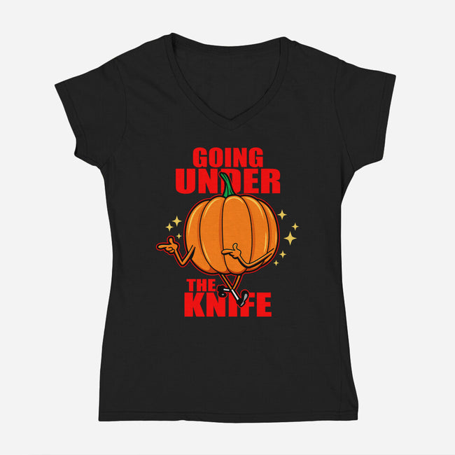 Going Under The Knife-Womens-V-Neck-Tee-Boggs Nicolas