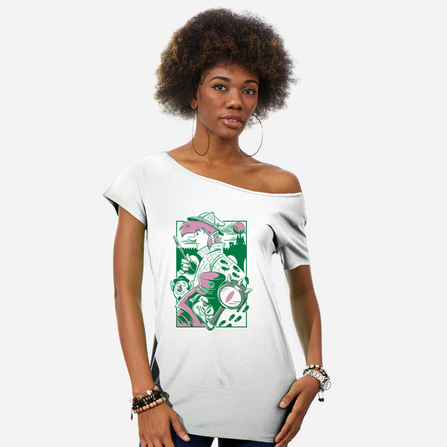 Mysteries Of The Kingdom-Womens-Off Shoulder-Tee-Henrique Torres