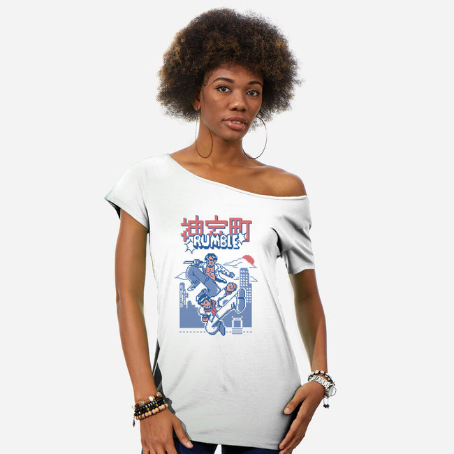 Kamurocho Rumble-Womens-Off Shoulder-Tee-Henrique Torres