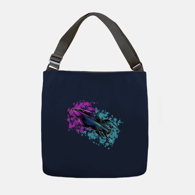 Neon Spaceship-None-Adjustable Tote-Bag-nickzzarto