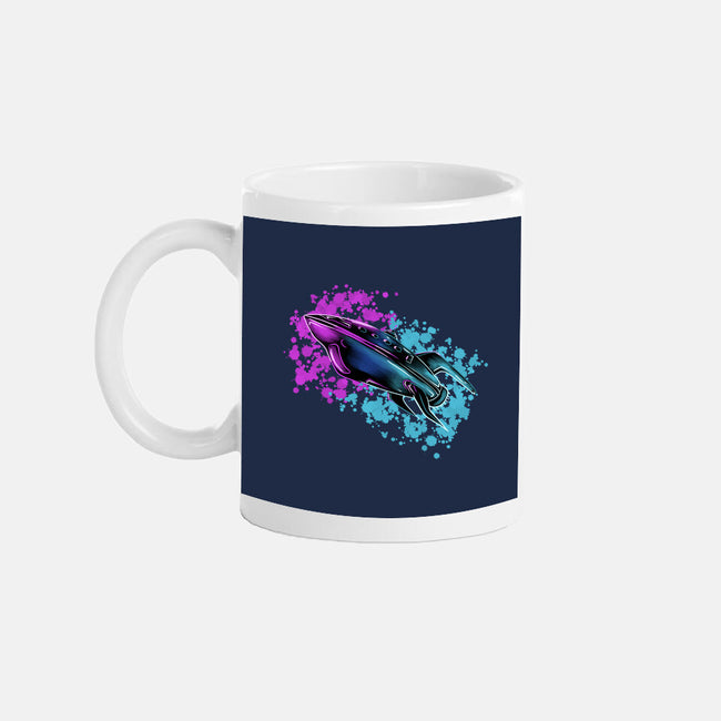 Neon Spaceship-None-Mug-Drinkware-nickzzarto