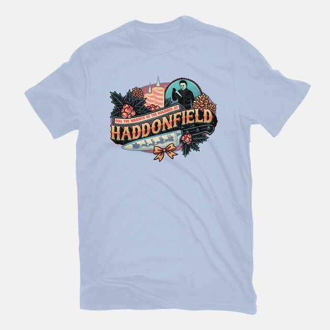 Haddonfield Holidays-Womens-Fitted-Tee-glitchygorilla