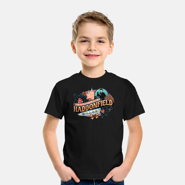 Haddonfield Holidays-Youth-Basic-Tee-glitchygorilla