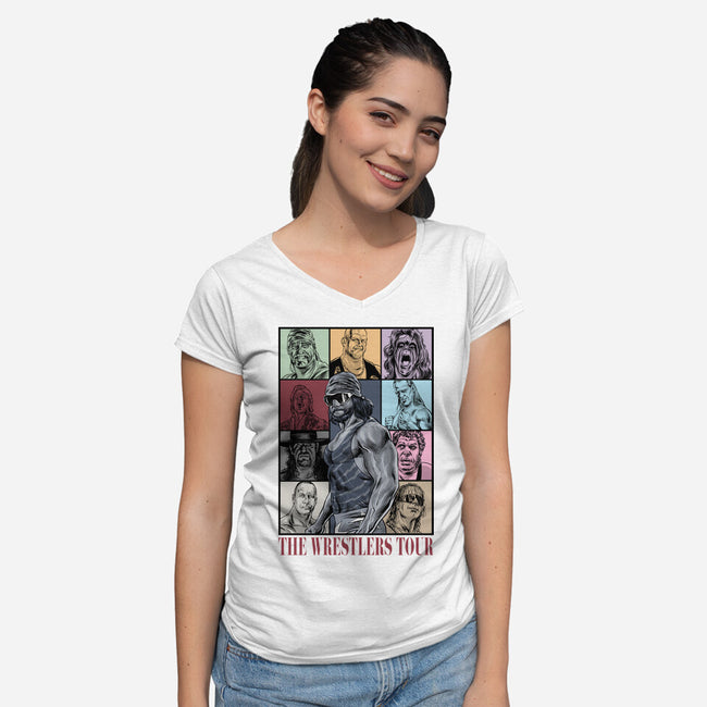 The Wrestlers Tour-Womens-V-Neck-Tee-zascanauta