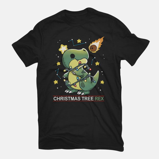 Christmas Tree Rex-Unisex-Basic-Tee-Vallina84