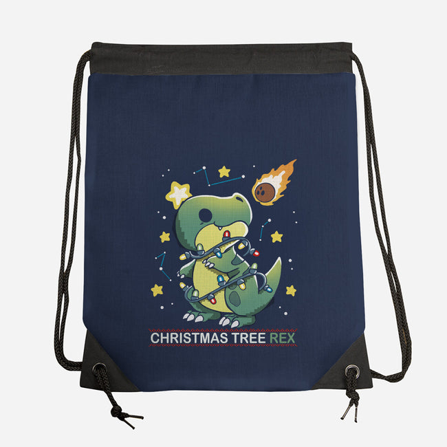 Christmas Tree Rex-None-Drawstring-Bag-Vallina84