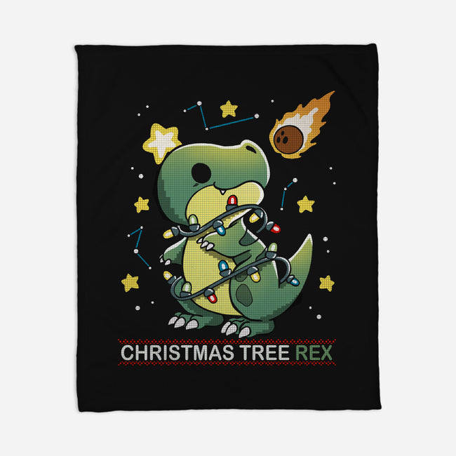 Christmas Tree Rex-None-Fleece-Blanket-Vallina84