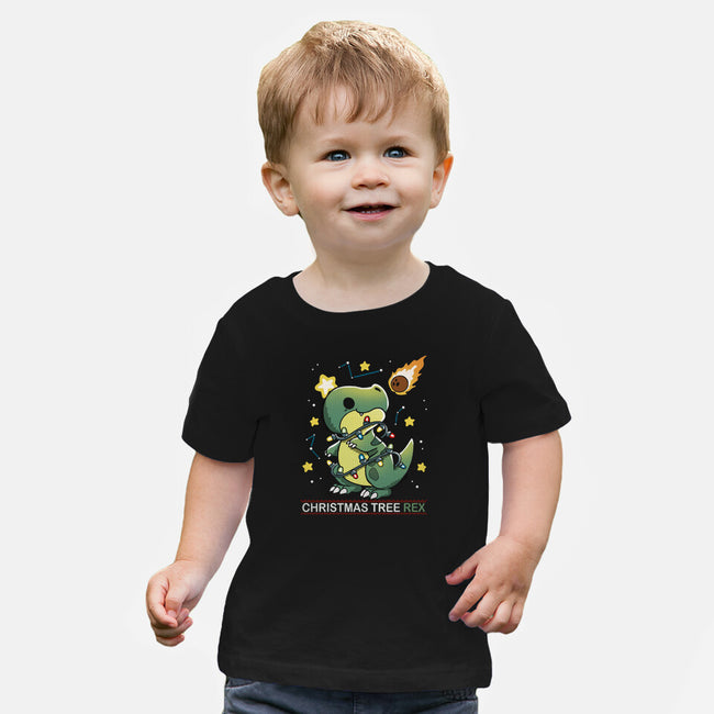 Christmas Tree Rex-Baby-Basic-Tee-Vallina84