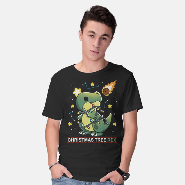 Christmas Tree Rex-Mens-Basic-Tee-Vallina84