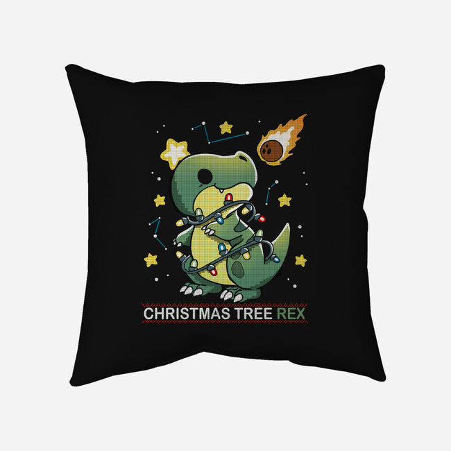 Christmas Tree Rex-None-Removable Cover w Insert-Throw Pillow-Vallina84