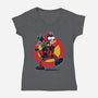 The Wolvie And Dee-Pee Show-Womens-V-Neck-Tee-Jc Jows