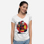 The Wolvie And Dee-Pee Show-Womens-V-Neck-Tee-Jc Jows