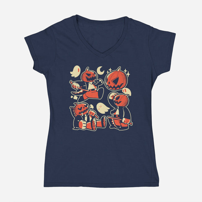 Pumpkin Season-Womens-V-Neck-Tee-naomori