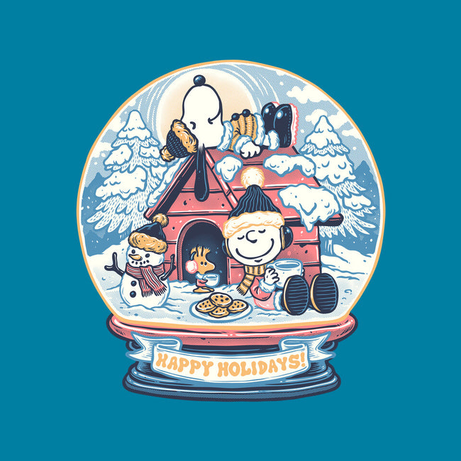 Holiday Snow Globe-Womens-Basic-Tee-glitchygorilla