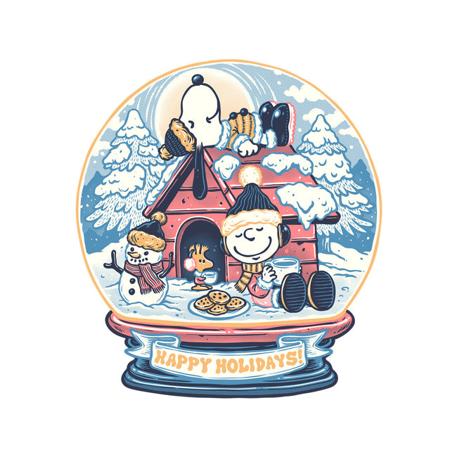 Holiday Snow Globe-None-Drawstring-Bag-glitchygorilla