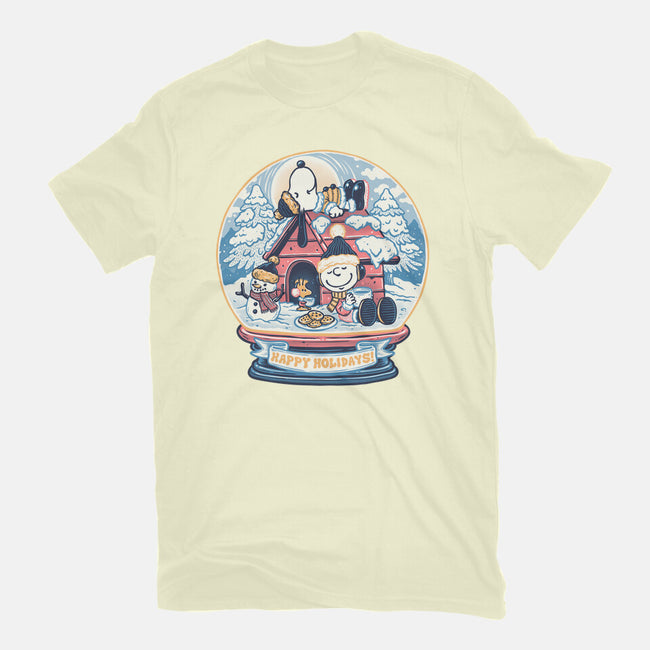 Holiday Snow Globe-Mens-Basic-Tee-glitchygorilla