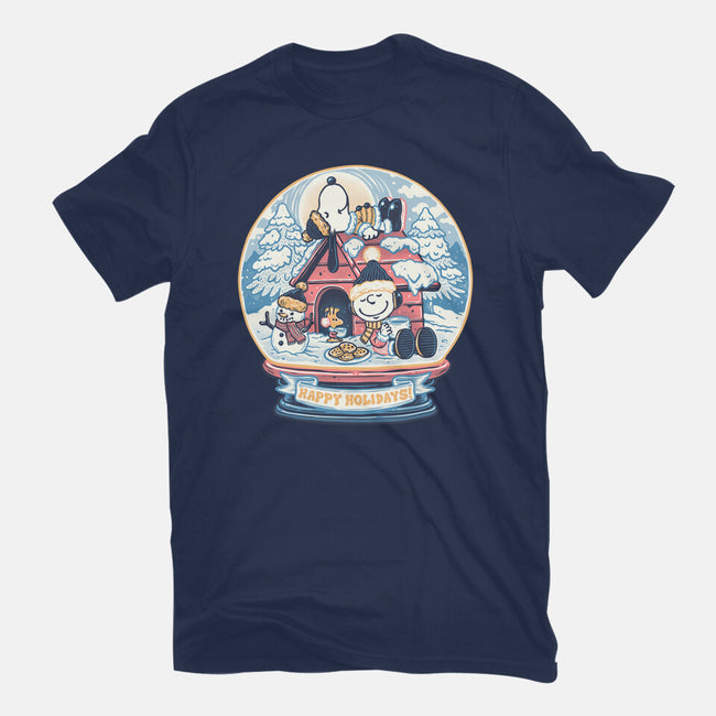 Holiday Snow Globe-Mens-Heavyweight-Tee-glitchygorilla