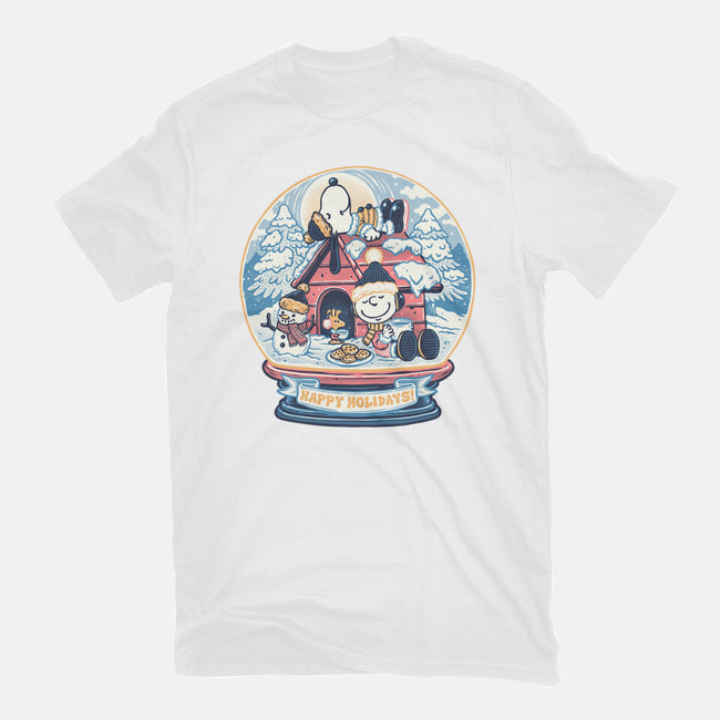 Holiday Snow Globe-Womens-Basic-Tee-glitchygorilla