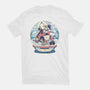 Holiday Snow Globe-Womens-Basic-Tee-glitchygorilla