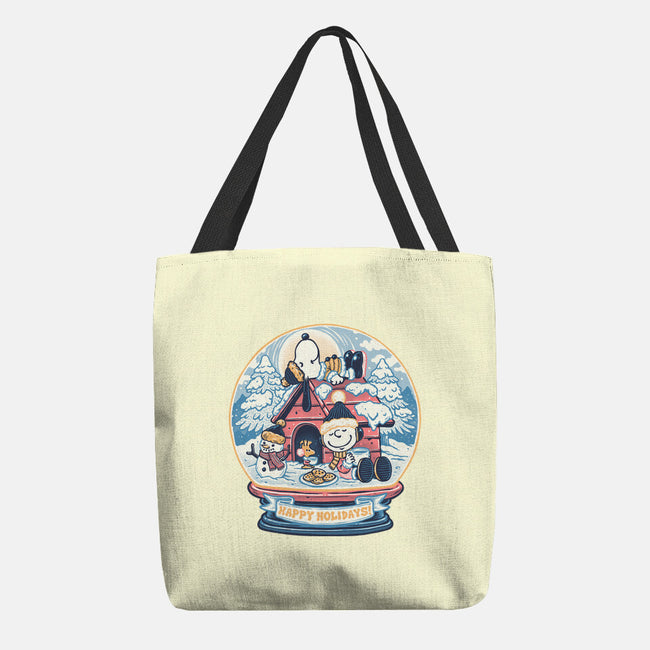 Holiday Snow Globe-None-Basic Tote-Bag-glitchygorilla