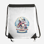 Holiday Snow Globe-None-Drawstring-Bag-glitchygorilla