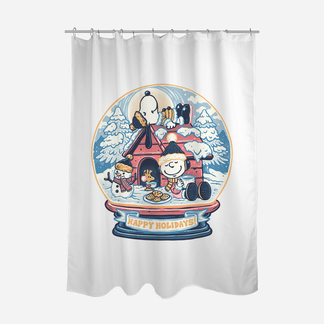 Holiday Snow Globe-None-Polyester-Shower Curtain-glitchygorilla