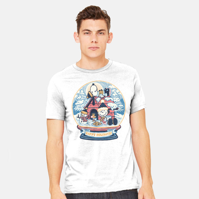 Holiday Snow Globe-Mens-Heavyweight-Tee-glitchygorilla