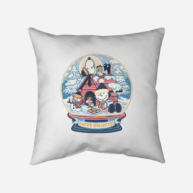 Holiday Snow Globe-None-Removable Cover w Insert-Throw Pillow-glitchygorilla