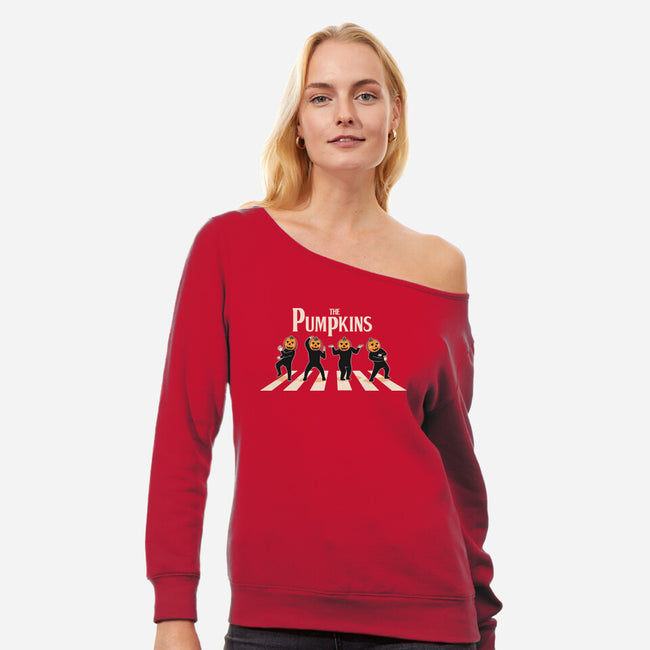 The Pumpkins-Womens-Off Shoulder-Sweatshirt-2DFeer