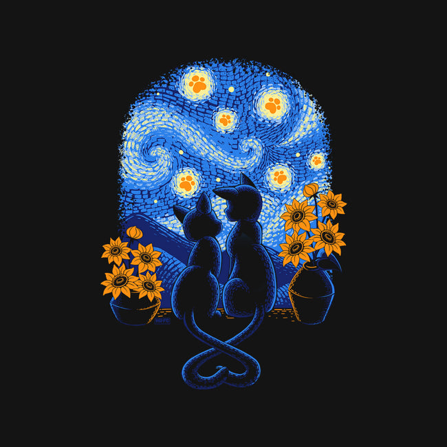 Starry Night Cat Lovers-Youth-Crew Neck-Sweatshirt-worlddominationforcats
