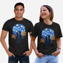 Starry Night Cat Lovers-Unisex-Basic-Tee-worlddominationforcats