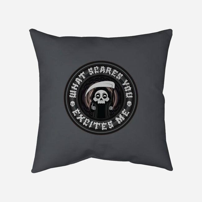 What Scares You Excites Me-None-Removable Cover w Insert-Throw Pillow-Whimsical Thinker