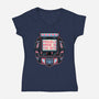 80s Arcade-Womens-V-Neck-Tee-glitchygorilla