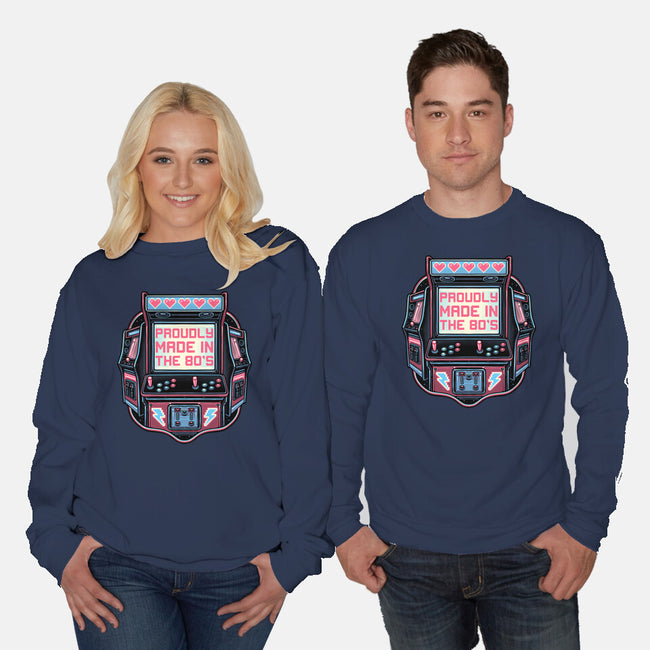 80s Arcade-Unisex-Crew Neck-Sweatshirt-glitchygorilla