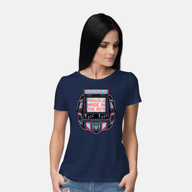 80s Arcade-Womens-Basic-Tee-glitchygorilla