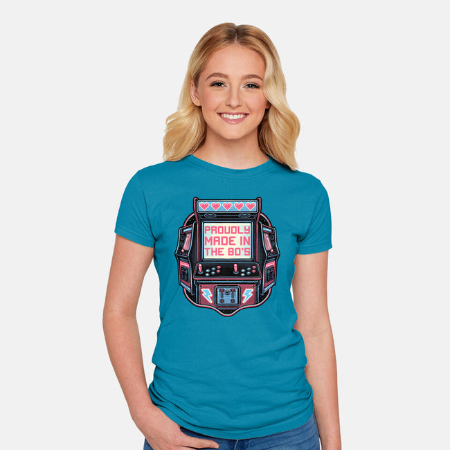 80s Arcade-Womens-Fitted-Tee-glitchygorilla