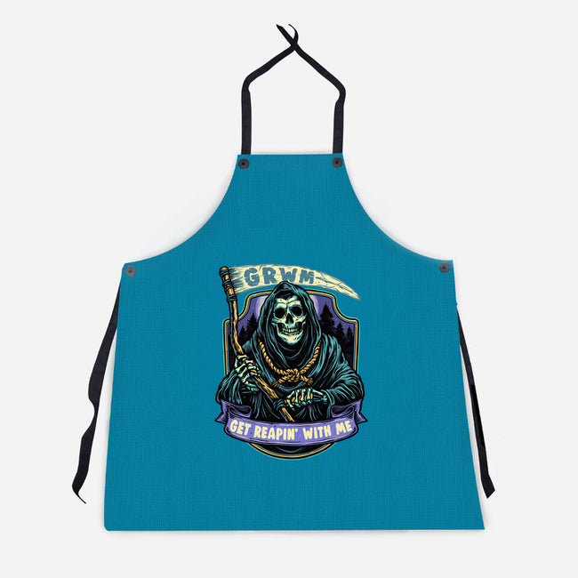 Get Reapin With Me-Unisex-Kitchen-Apron-glitchygorilla