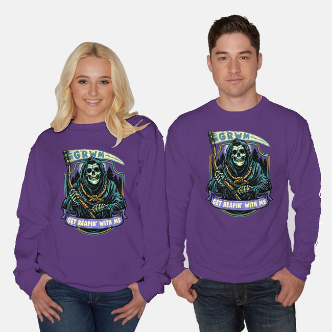 Get Reapin With Me-Unisex-Crew Neck-Sweatshirt-glitchygorilla