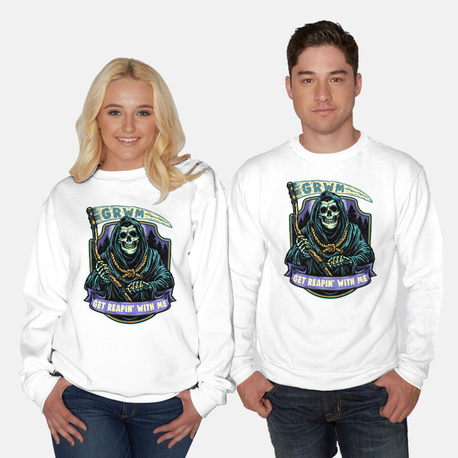 Get Reapin With Me-Unisex-Crew Neck-Sweatshirt-glitchygorilla