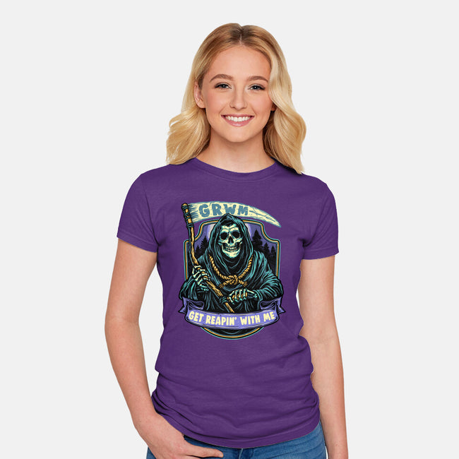 Get Reapin With Me-Womens-Fitted-Tee-glitchygorilla