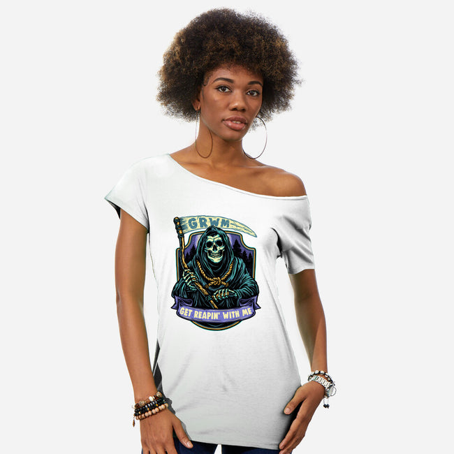 Get Reapin With Me-Womens-Off Shoulder-Tee-glitchygorilla