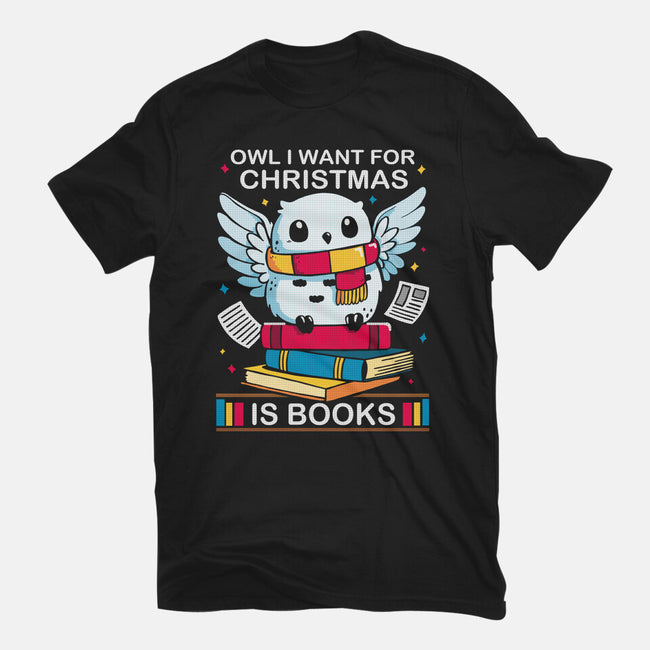 Owl I Want For Christmas Is Books-Womens-Basic-Tee-Vallina84