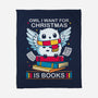 Owl I Want For Christmas Is Books-None-Fleece-Blanket-Vallina84