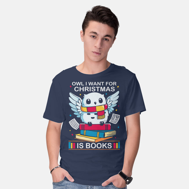 Owl I Want For Christmas Is Books-Mens-Basic-Tee-Vallina84