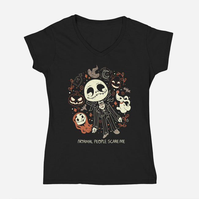 Normal People-Womens-V-Neck-Tee-yumie