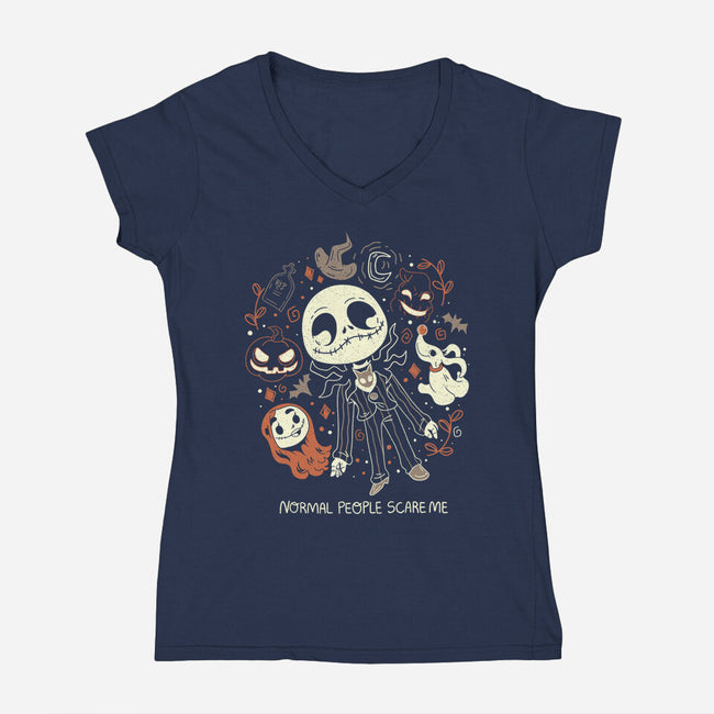 Normal People-Womens-V-Neck-Tee-yumie