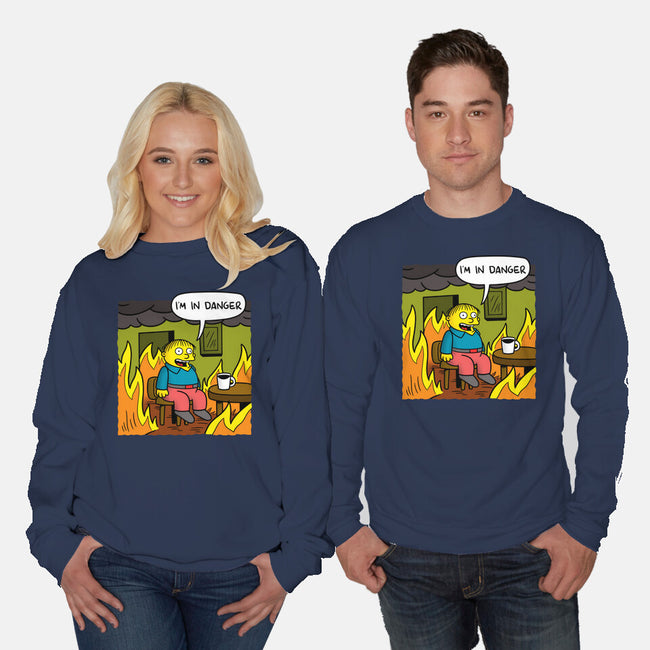 I'm In Danger-Unisex-Crew Neck-Sweatshirt-Barbadifuoco