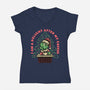 Delightful One-Womens-V-Neck-Tee-glitchygorilla