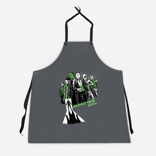 Monster City-Unisex-Kitchen-Apron-Studio Mootant